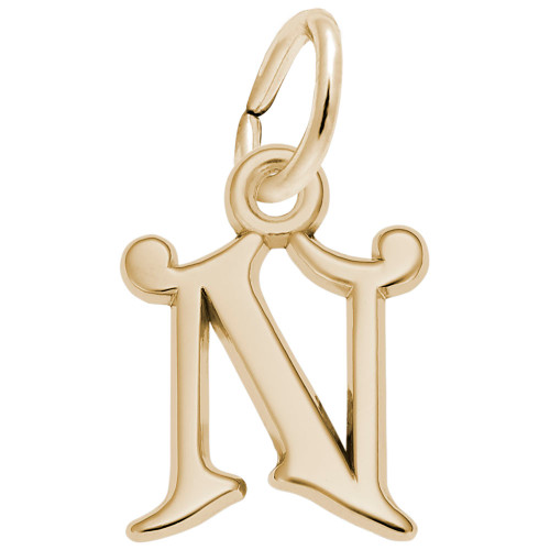 Curly Initial N Accent Rembrant Charm