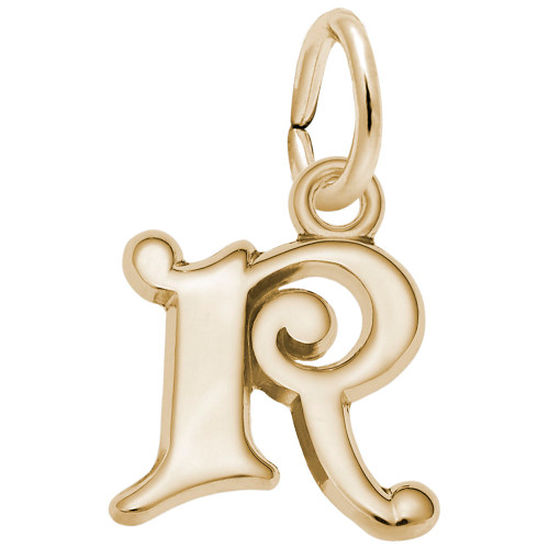 Curly Initial R Accent Rembrant Charm