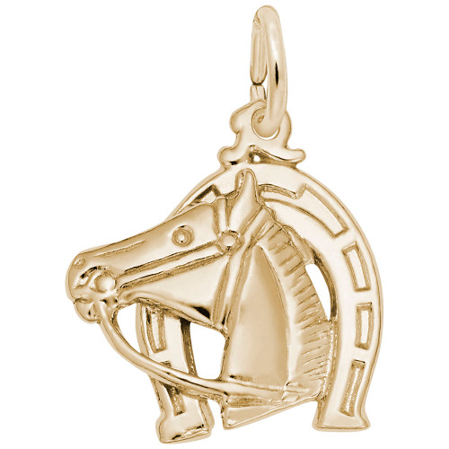 Horse Head with Horseshoe Rembrant Charm