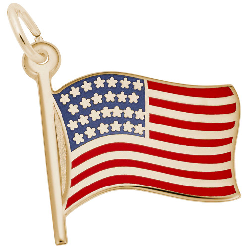 Painted American Flag Rembrant Charm