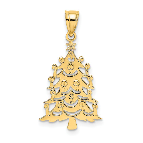 14KT Gold  Polished Christmas Tree Charm