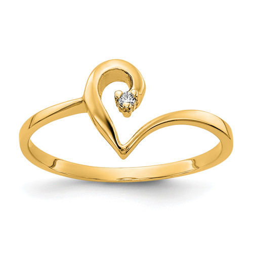 14K Polished .01ct. Diamond Heart Ring  MountingY1829Y