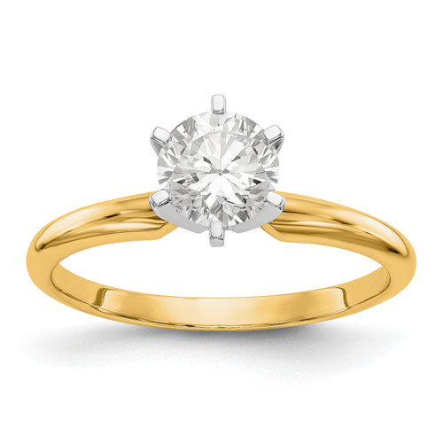 14k Lightweight Half-Round 6-Prong Diamond Solitaire Ring s