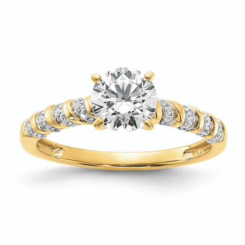 14K Twist Shank (Holds 1 carat (6.5mm) Round Center) 1/6 carat Diamond Semi-Mount Engagement Ring RM8677E-100-YAA