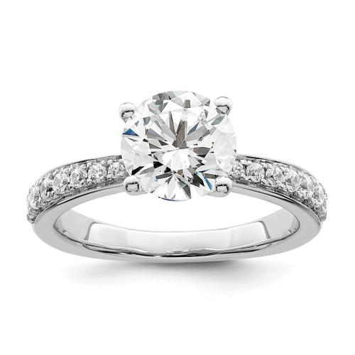 True Origin White Gold 1/3 carat Lab Grown Diamond VS/SI D E F Semi Mound Round Engagement Ring RM8588-225-WLD