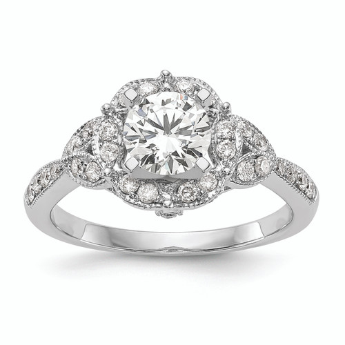 Peg Set Diamond Halo Semi-mount Engagement Ring s