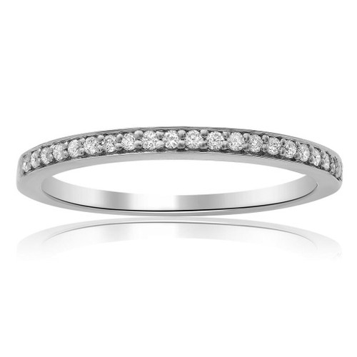White Gold  Half Pave Diamond Band in 14KT Gold ur1852