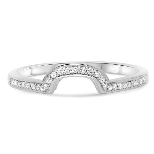 Half Pave Curved Diamond Band in 14KT Gold ur1722wb