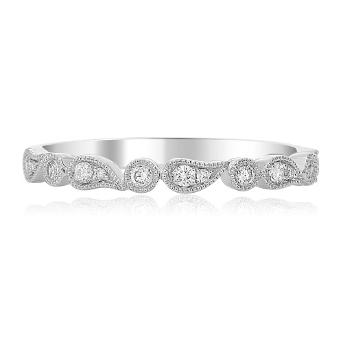 Paisley White Gold  & Diamond Band in 14KT Gold ur1968