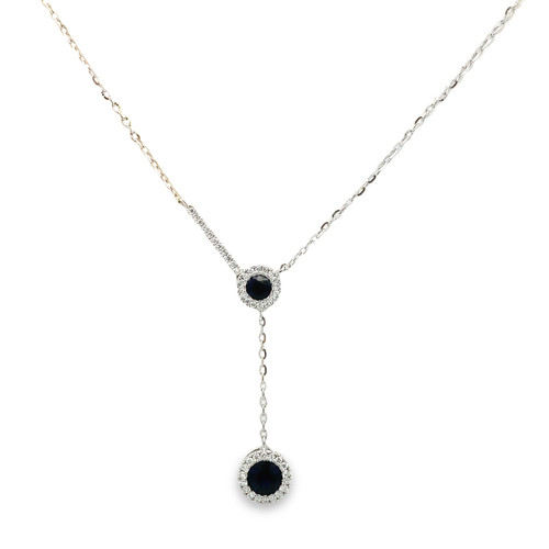 Round Sapphire Necklace in 14KT Gold XN1059