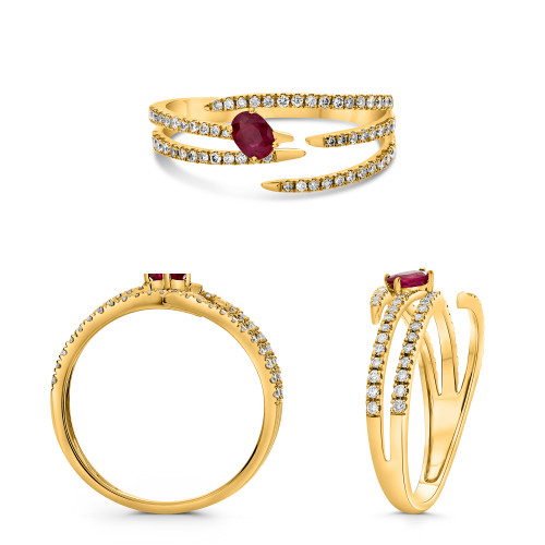 Oval Ruby Ring in 14KT Gold DR1117
