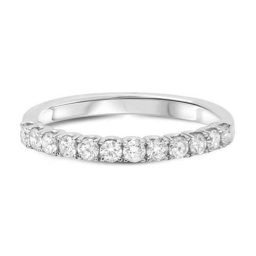 Prong Set Round White Diamond Band in 14KT Gold ur1320w