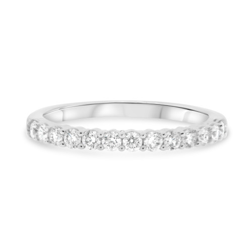 White Gold  Shared Prong Diamond Pave Band in 14KT Gold ur1479w
