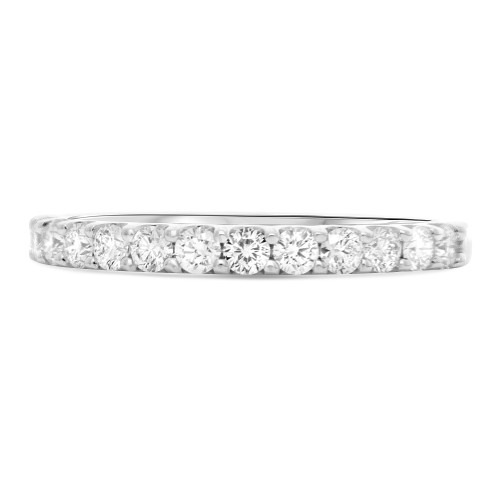Shared Prong Half Pave Diamond Band in 14KT Gold ur1713