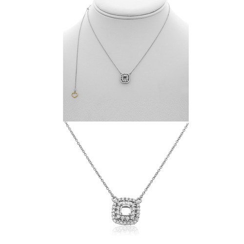 Cushion Diamond Necklace in 14KT Gold NN971