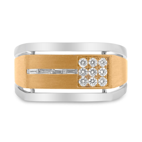 White & Rose Gold  Men's Diamond Pave Band in 14KT Gold gr2935