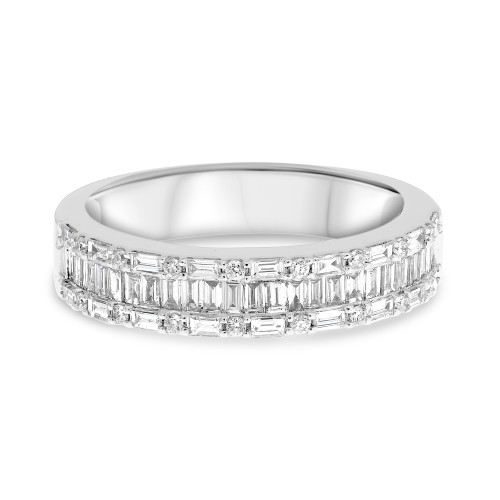 Half Eternity Band  with Diamond Baguettesin 14KT Gold dr1028