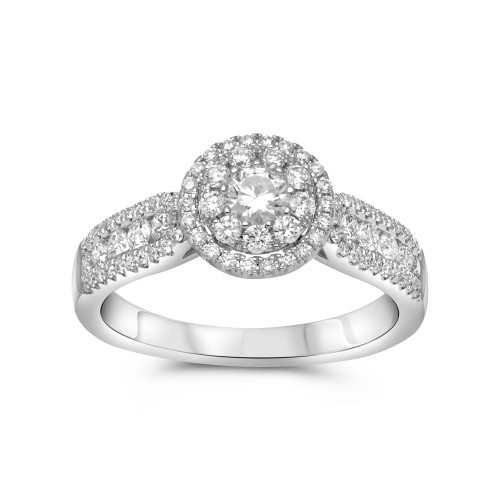 White Diamond Cluster Ring in 14KT Gold UR1801