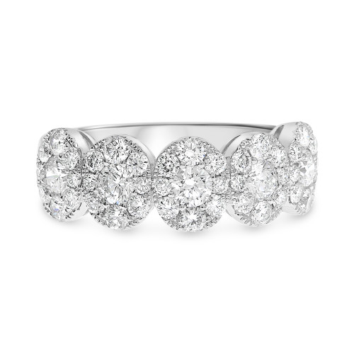 One+ Carat Diamond Cluster Ring  in White Gold in 14KT Gold mr915