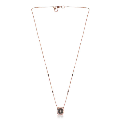 Radiant Champagne Diamond Necklace in 14KT Gold GN2497