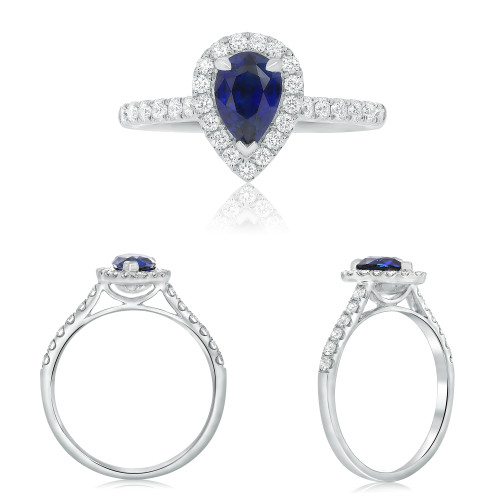 Pear Shape Sapphire Ring in 14KT Gold KR5236W