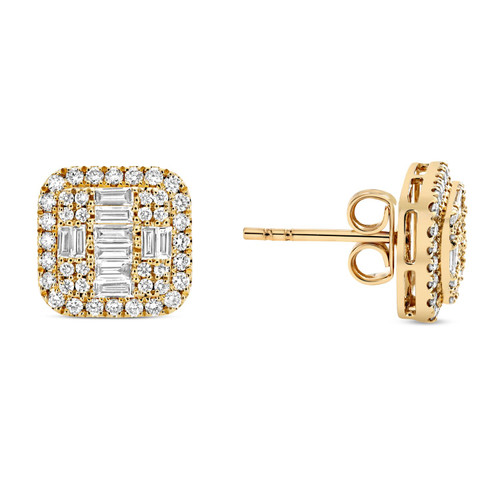 Baguette Diamond Earrings in 14KT Gold DE1081