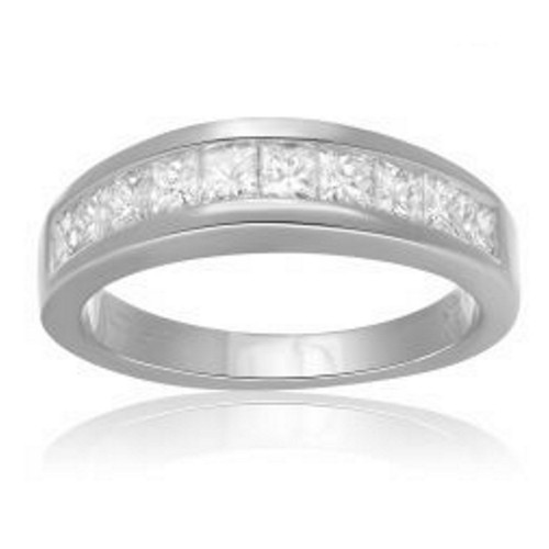 Domed Princess Cut Diamond Band in 14KT Gold ur1740wb