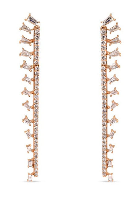 Baguette Diamond Earrings in 14KT Gold DE1112