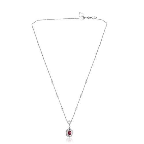 Oval Ruby Necklace in 14KT Gold KN4145WRB