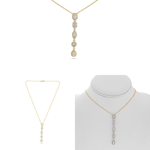 Baguette Diamond Necklace in 14KT Gold DN1090