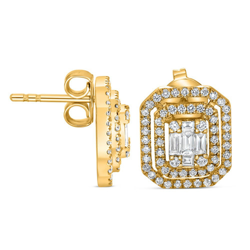 Baguette Diamond Earrings in 14KT Gold DE1056