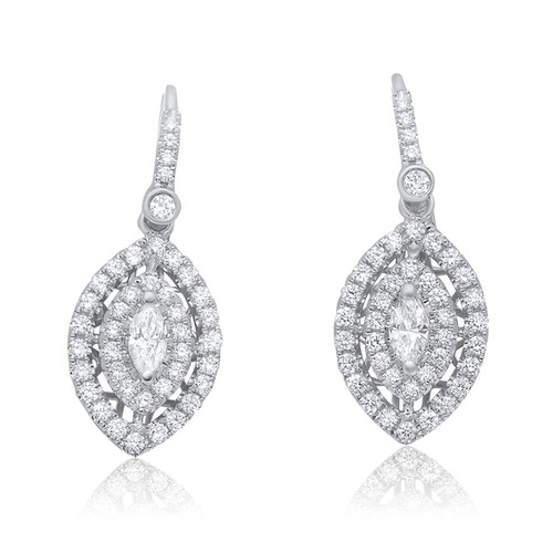 Marquise Diamond Earrings in 14KT Gold NE655