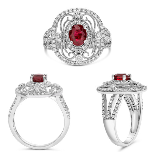 Oval Ruby Ring in 14KT Gold MR891