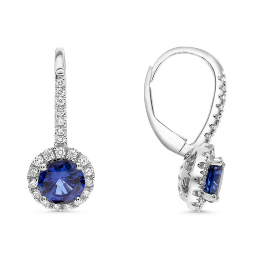 Round Sapphire Earrings in 14KT Gold UE1867