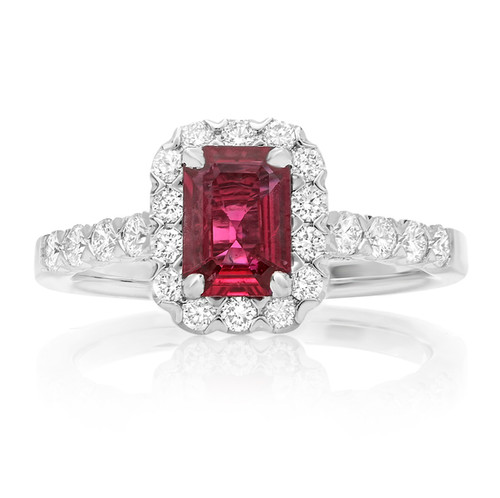 Emerald Cut Ruby Ring in 14KT Gold KR1714