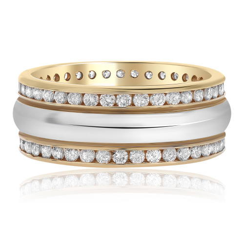 Two Tone 18K Gold  Diamond Band in 14KT Gold gr2639