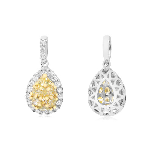 Pear-shaped Diamond Cluster Pendant in 14KT Gold NP538