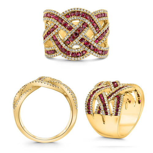 Mixed Shape Ruby Ring in 14KT Gold UR1524YRB