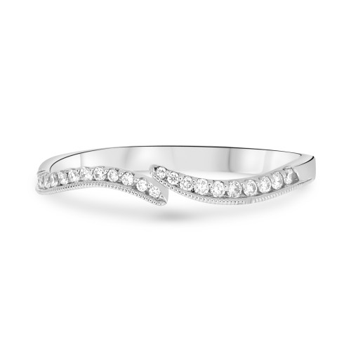 White Diamond Pave Bypass Diamond Band
  RJ-UR1145W-WB