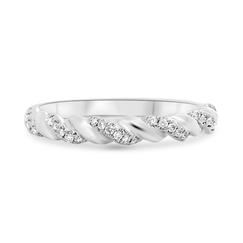 Twisted White Gold Diamond Band
  RJ-MR755WB-1