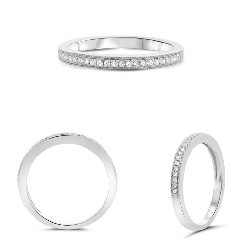 Half Pave Milgrain Diamond Band
  UR1790WB-1