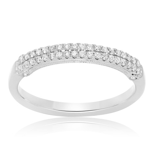 Layered White Diamond Band
  RJ-MR650-1