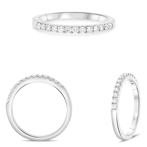 Stackable White Pave Diamond Band
  KR1703W-WB