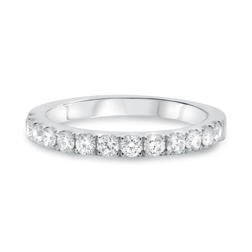 White Gold Half Pave Wedding Diamond Band
  RJ-KR5381W-WB