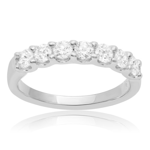Seven-Stone White Diamond Wedding Diamond Band
  RJ-UR1908-7-0.75-B-W-6.5