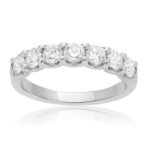 Seven-Stone White Diamond Wedding Diamond Band