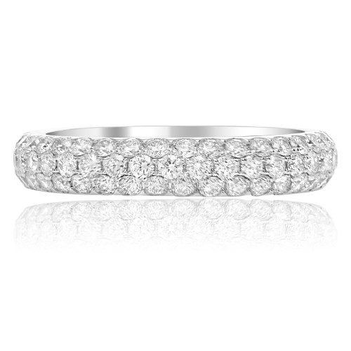 Triple Pave White Diamond Band
  RJ-UR1845-1