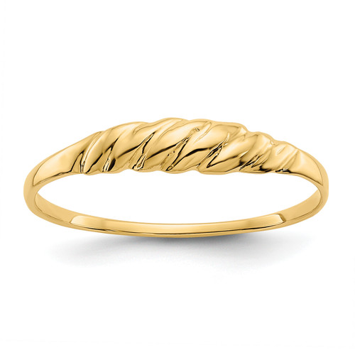 14KT Textured Ridged Dome Ring