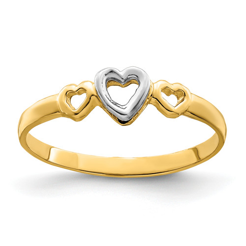 14KT Two-tone Gold Hearts Ring