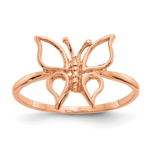 14KT Rose Gold Polished Butterfly Ring